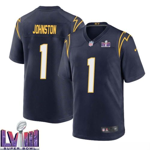 Quentin Johnston 1 Los Angeles Chargers Super Bowl LVIII Men Alternate Game Jersey - Navy