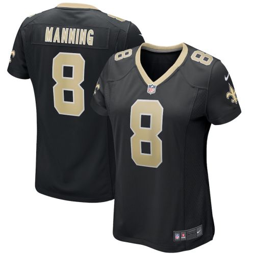 Archie Manning 8 New Orleans Saints Women Game Retired Jersey - Black