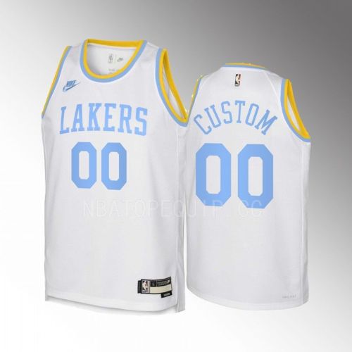 Custom 00 Los Angeles Lakers 2022-23 Classic Edition White Youth Jersey - Swingman