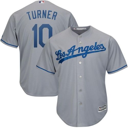 Justin Turner Los Angeles Dodgers Road Official Cool Base Player Jersey - Gray