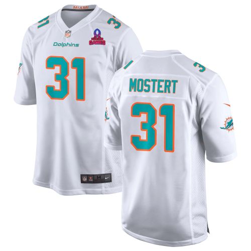 Raheem Mostert 31 Miami Dolphins 2024 Pro Bowl Patch Game Men Jersey - White