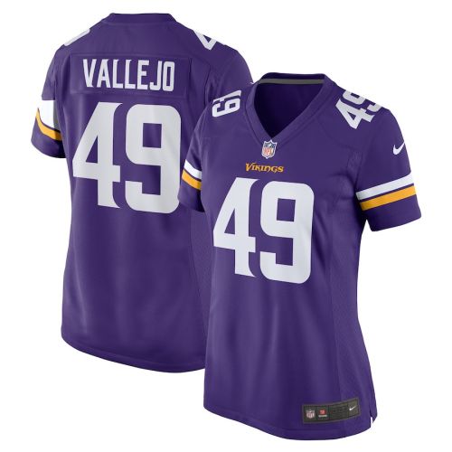 Tanner Vallejo 49 Minnesota Vikings Women Team Game Jersey - Purple