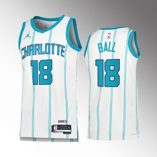 LiAngelo Ball 18 Charlotte Hornets White Association Edition Jersey 2022-23 Swingman