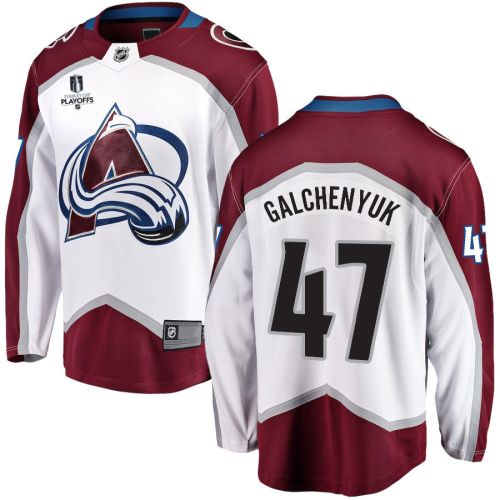 Alex Galchenyuk 47 Colorado Avalanche Stanley Cup 2023 Playoffs Patch Away Breakaway Men Jersey - White