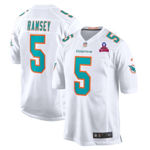 Jalen Ramsey 5 Miami Dolphins 2024 Pro Bowl Patch Game Men Jersey - White