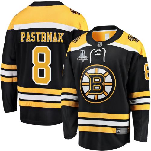 David Pastrnak 8 Boston Bruins Stanley Cup 2023 Playoffs Patch Home Breakaway Men Jersey - Black