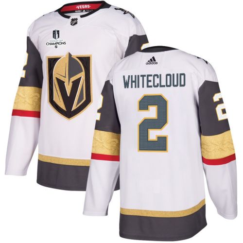 Zach Whitecloud 2 Vegas Golden Knights Stanley Cup 2023 Champions Patch Away Breakaway Men Jersey - White