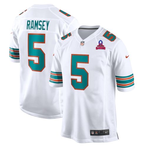 Jalen Ramsey 5 Miami Dolphins 2024 Pro Bowl Patch Alternate Game Men Jersey - White