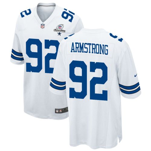 Dorance Armstrong 92 Dallas Cowboys 2023 Playoffs Patch Game Men Jersey - White