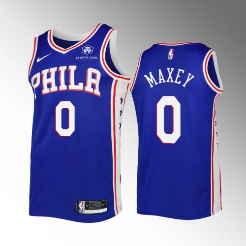 Tyrese Maxey 0 2022-23 Philadelphia 76ers Royal Icon Edition Jersey Swingman