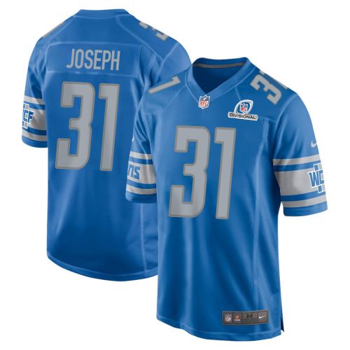 Kerby Joseph 31 Detroit Lions 2024 Divisional Patch Game Men Jersey - Blue