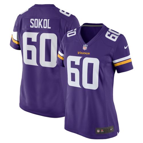 Josh Sokol 60 Minnesota Vikings Women's Home Game Player Jersey - Purple