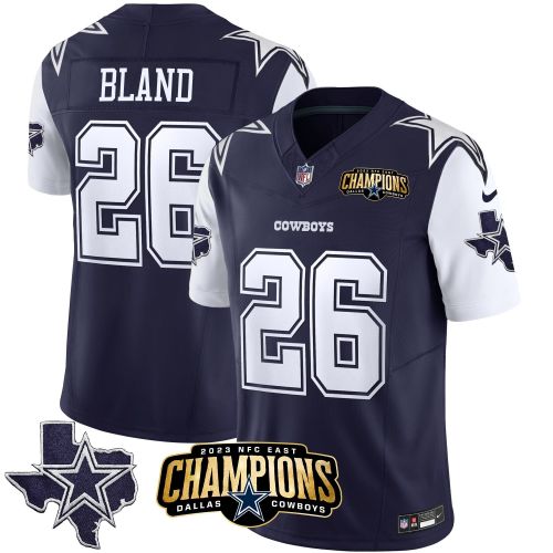 DaRon Bland 26 Dallas Cowboys 2023 NFC East Champions Patch Game Men Jersey - Navy