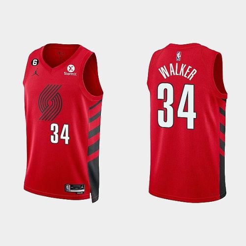 Portland Trail Blazers 34 Jabari Walker 2022-23 Statement Edition Red Men Jersey