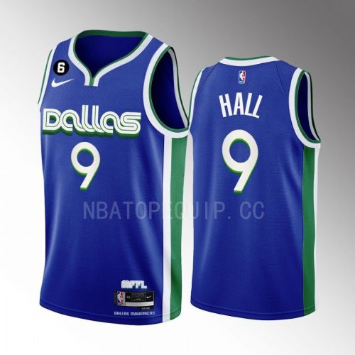 Dallas Mavericks Tyler Hall 9 2022-23 City Edition Blue Men Jersey Swingman