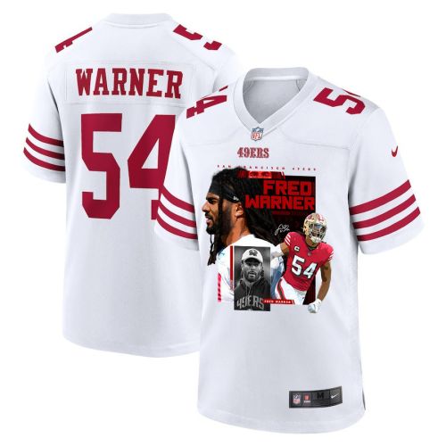 Fred Warner 54 San Francisco 49ers The Fredator Signed Game Men Jersey - White