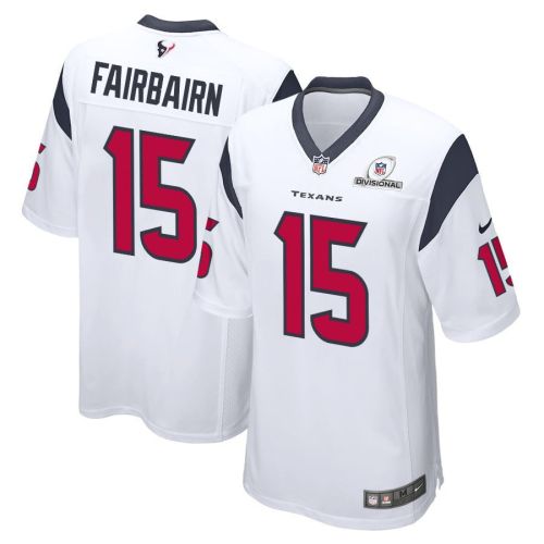 Ka'imi Fairbairn 15 Houston Texans 2024 Divisional Patch Game Men Jersey - White