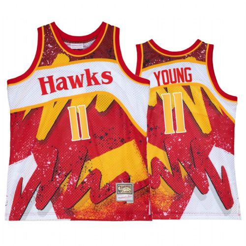 Trae Young 11 Atlanta Hawks Hyper Hoop Red Jersey Throwback 80s