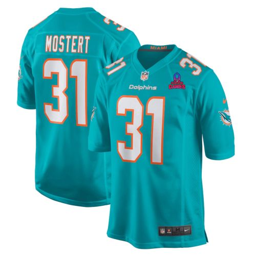 Raheem Mostert 31 Miami Dolphins 2024 Pro Bowl Patch Game Men Jersey - Aqua