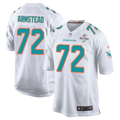 Terron Armstead 72 Miami Dolphins 2023 Playoffs Patch Game Men Jersey - White