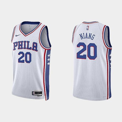 Philadelphia 76ers Georges Niang 20 2022-23 Association Edition White Men Jersey Swingman