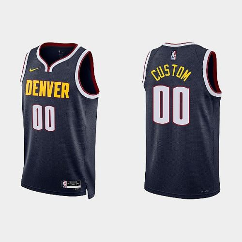 Denver Nuggets 00 Custom 2022-23 Icon Edition Navy Men Jersey