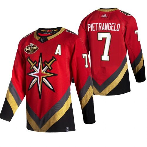 Men Vegas Golden Knights 7 Alex Pietrangelo 2023 All-Star Red Jersey Reverse Retro Jersey