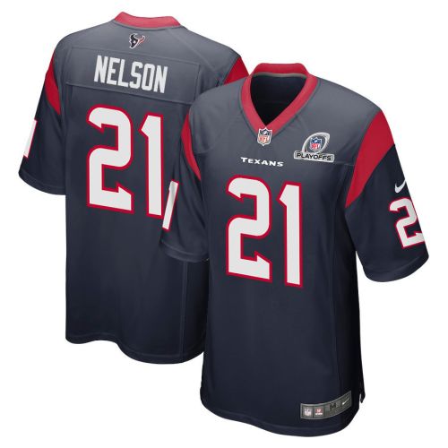 Steven Nelson 21 Houston Texans 2023 Playoffs Patch Game Men Jersey - Navy