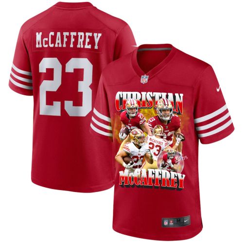 Christian McCaffrey 23 San Francisco 49ers Rushing Magic Red Game Jersey - Men