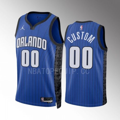 Custom 00 2022-23 Orlando Magic Blue Statement Edition Jersey Swingman