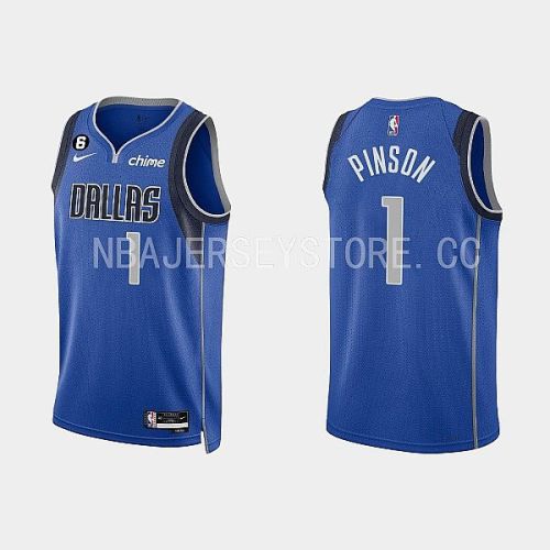 Dallas Mavericks 1 Theo Pinson 2022-23 Icon Edition Royal Men Jersey