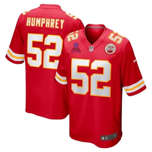 Creed Humphrey 52 Kansas City Chiefs 2024 Pro Bowl Patch Game Men Jersey - Red