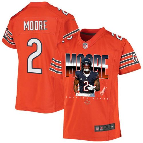 D.J. Moore 2 Signed Chicago Bears Alternate Game YOUTH Jersey - Orange