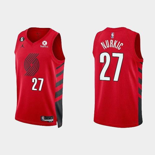 Portland Trail Blazers 27 Jusuf Nurkic 2022-23 Statement Edition Red Men Jersey