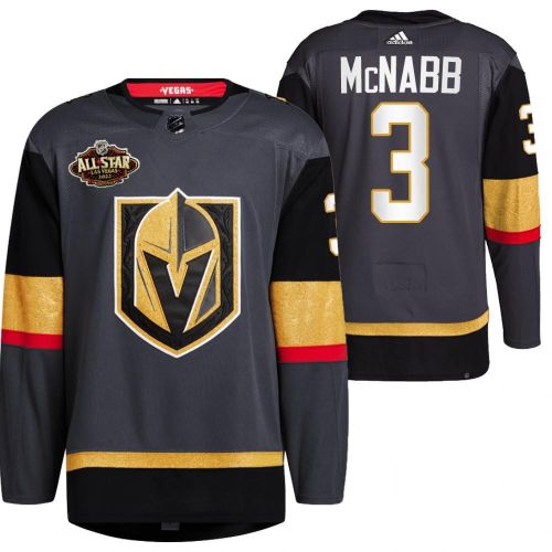 Men Vegas Golden Knights 3 Brayden McNabb Alternate Primegreen Black Jersey 2023 All-Star Jersey