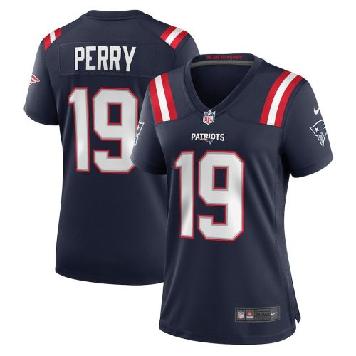 Malcolm Perry 19 New England Patriots Women Game Jersey - Navy