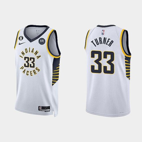 Indiana Pacers Myles Turner 33 2022-23 Association Edition White Men Jersey Swingman