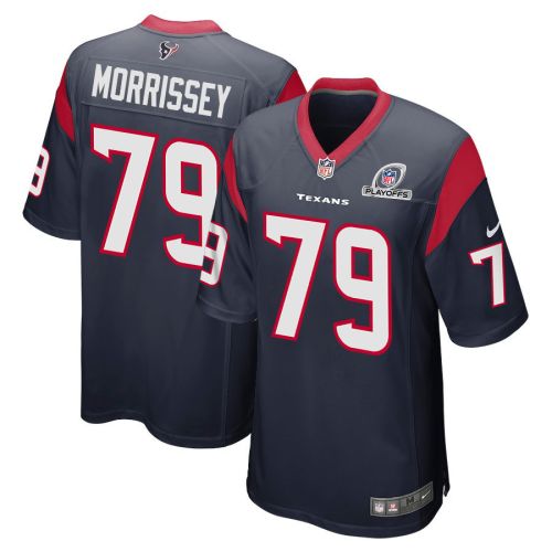 Jimmy Morrissey 79 Houston Texans 2023 Playoffs Patch Game Men Jersey - Navy