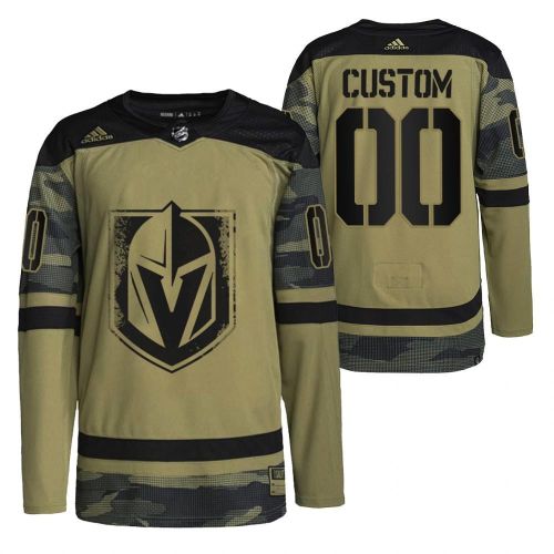 Men Custom Golden Knights 00 Camo Jersey 2021-22 Military Appreciation Jersey