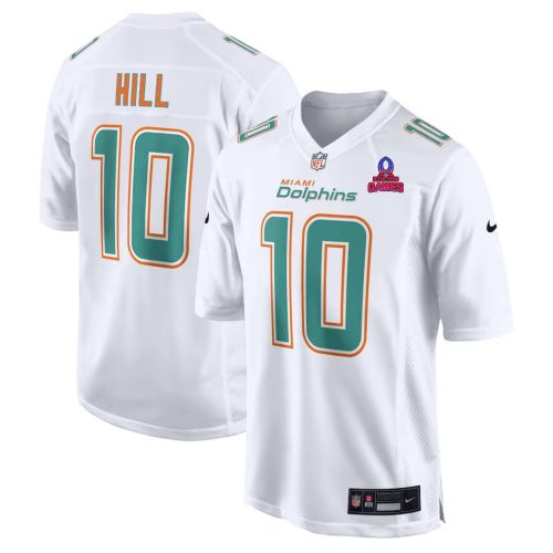 Tyreek Hill 10 Miami Dolphins 2024 Pro Bowl Patch Fashion Game Men Jersey - White