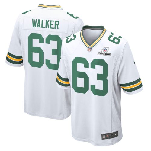 Rasheed Walker 63 Green Bay Packers 2024 Divisional Patch Game Men Jersey - White