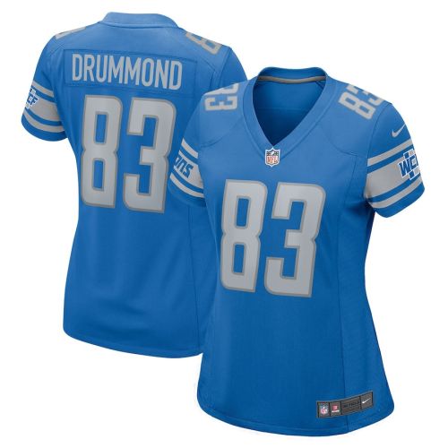 Dylan Drummond 83 Detroit Lions Women Team Game Jersey - Blue