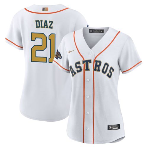 Yainer Diaz 21 Houston Astros 2023 Women Jersey - White/Gold