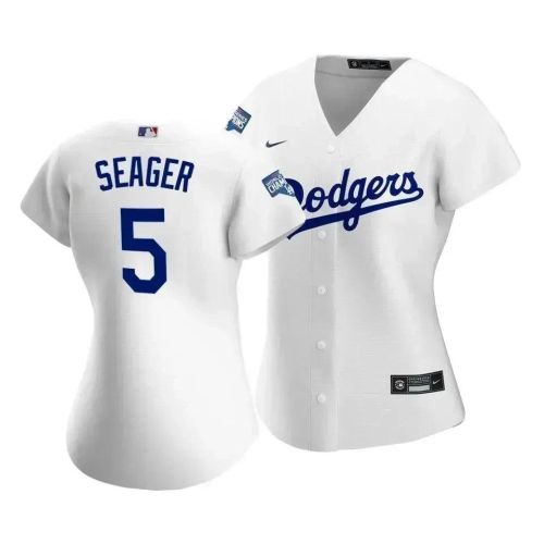 Dodgers Corey Seager 5 2020 World Series Champions White Home Women's Jersey