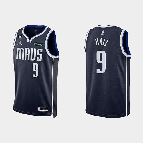 Dallas Mavericks 9 Tyler Hall 2022-23 Statement Edition Navy Men Jersey