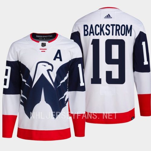 Nicklas Backstrom 19 Washington Capitals 2023 Jersey Stadium White Primegreen