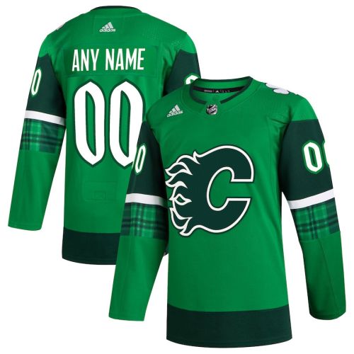 Calgary Flames St. Patrick's Day Custom Men Jersey - Kelly Green