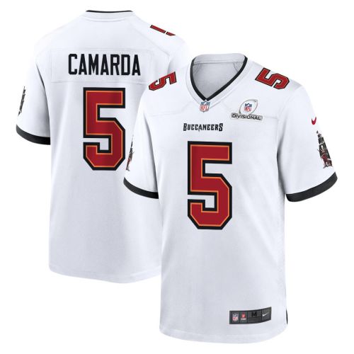 Jake Camarda 5 Tampa Bay Buccaneers 2024 Divisional Patch Game Men Jersey - White