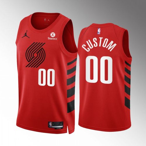 Custom 00 2022-23 Portland Trail Blazers Red Statement Edition Jersey Swingman