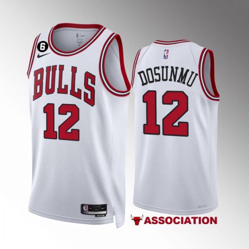 Ayo Dosunmu 12 Chicago Bulls White Men Jersey 2022-23 Association Edition NO.6 Patch